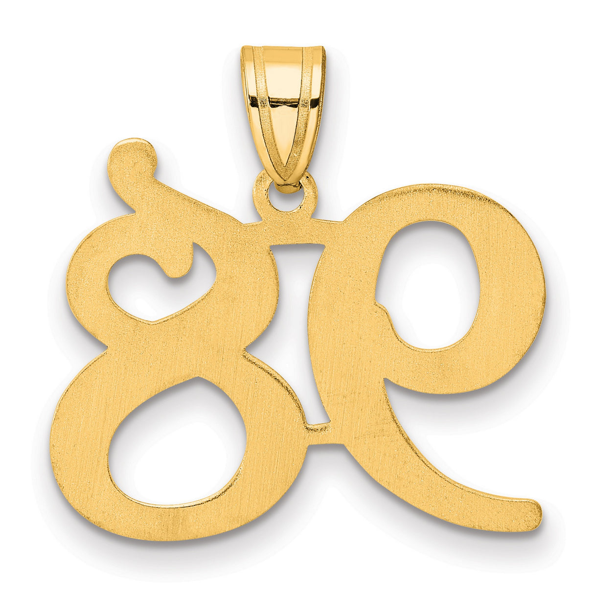 Polished Number 98 Charm Pendant in Real 14k Yellow Gold