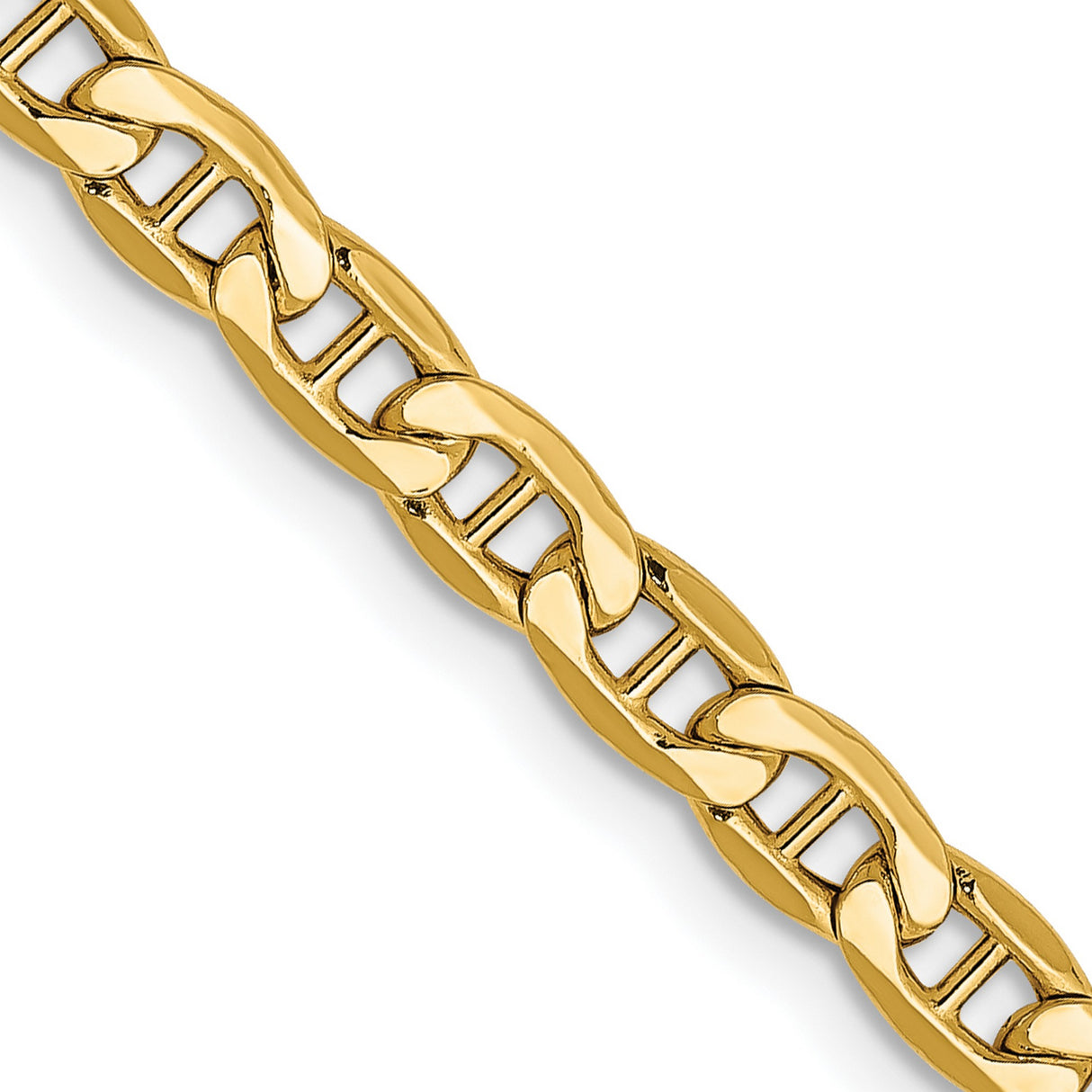 14K Yellow Gold 4 mm Polished Chain Necklace detail view