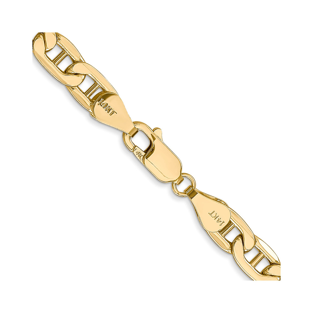 14K Yellow Gold 5.5 mm Polished Chain Necklace alternate angle