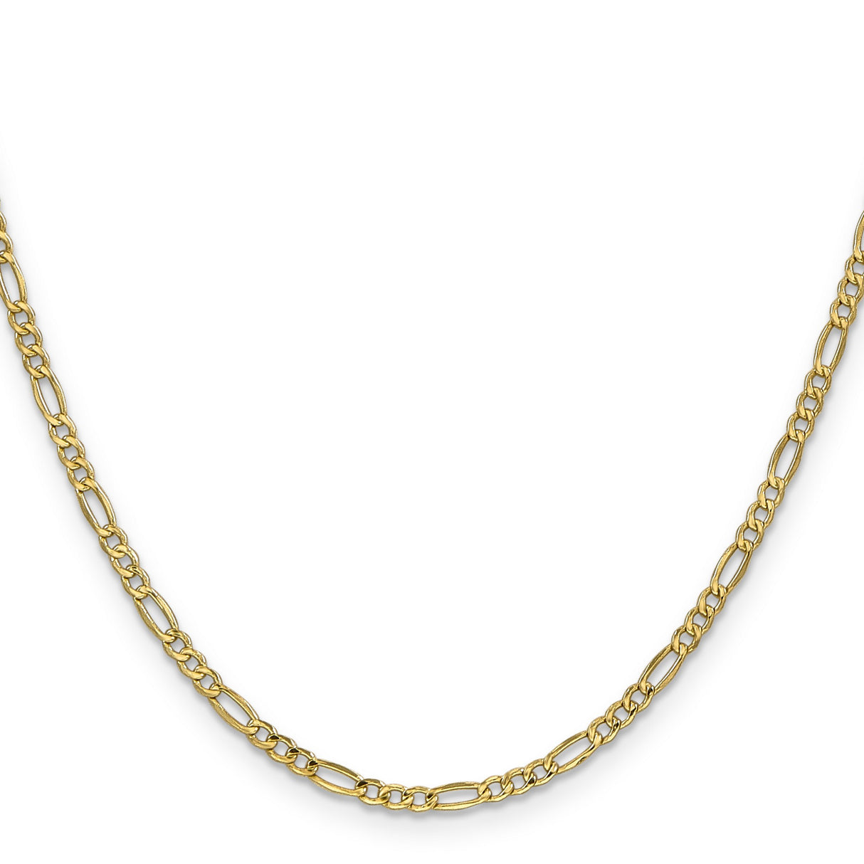 14K Yellow Gold 2.5 mm Figaro Chain Necklace, Polished