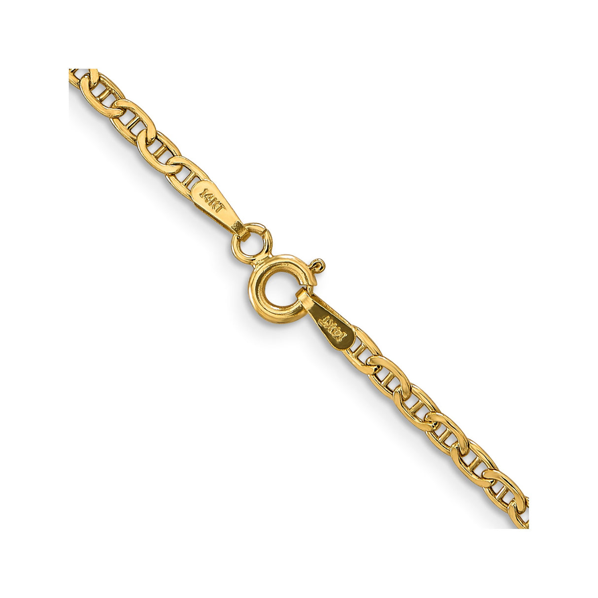 14K Yellow Gold 2.4 mm Polished Chain Necklace alternate angle