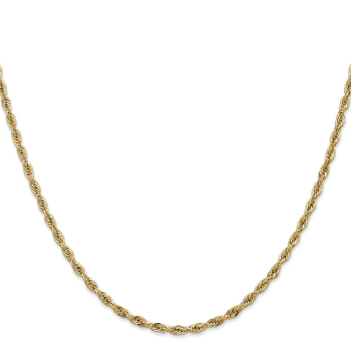 14K Yellow Gold 2.8 mm Rope Chain Necklace, Polished
