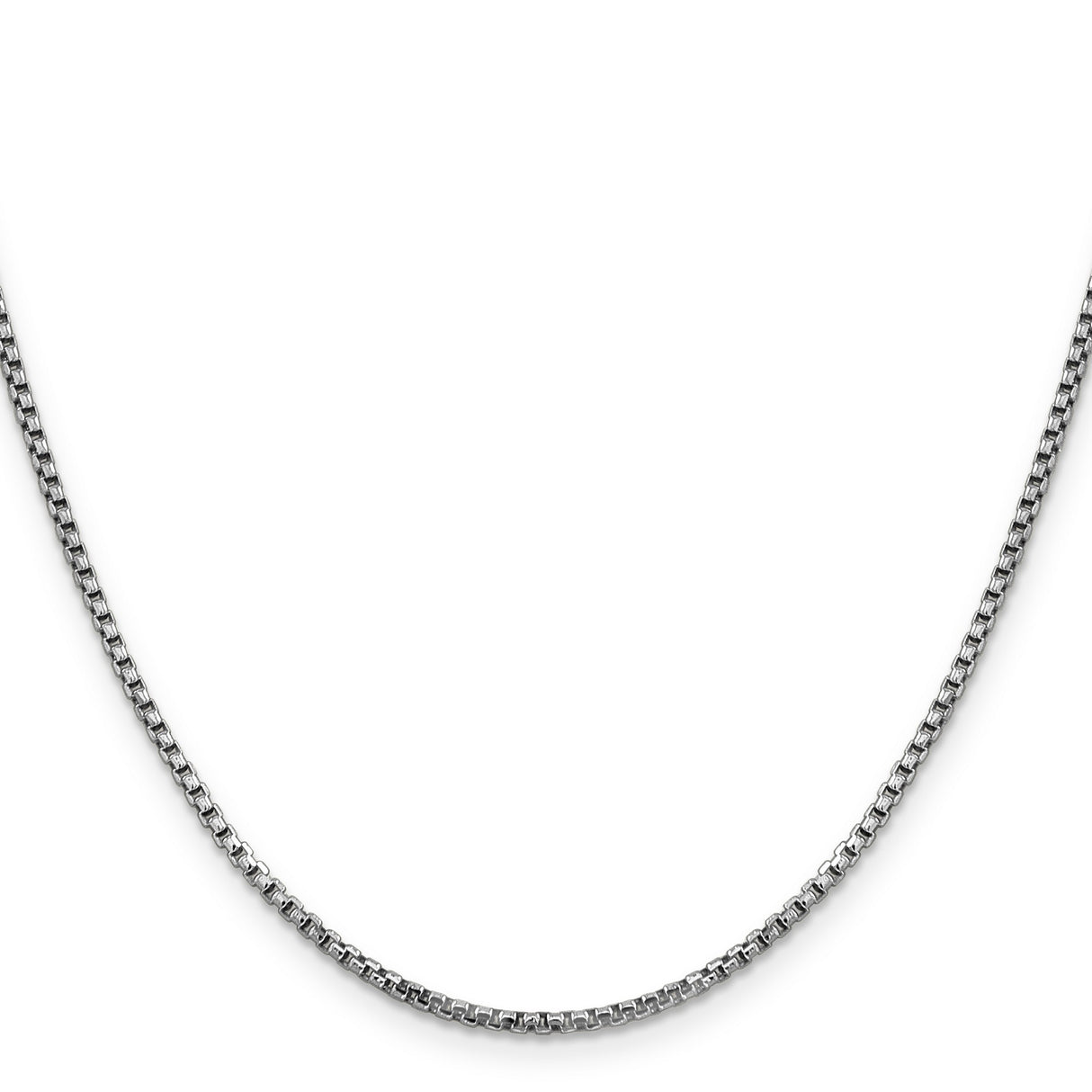 14K White Gold 1.75 mm Box Chain Necklace, Polished