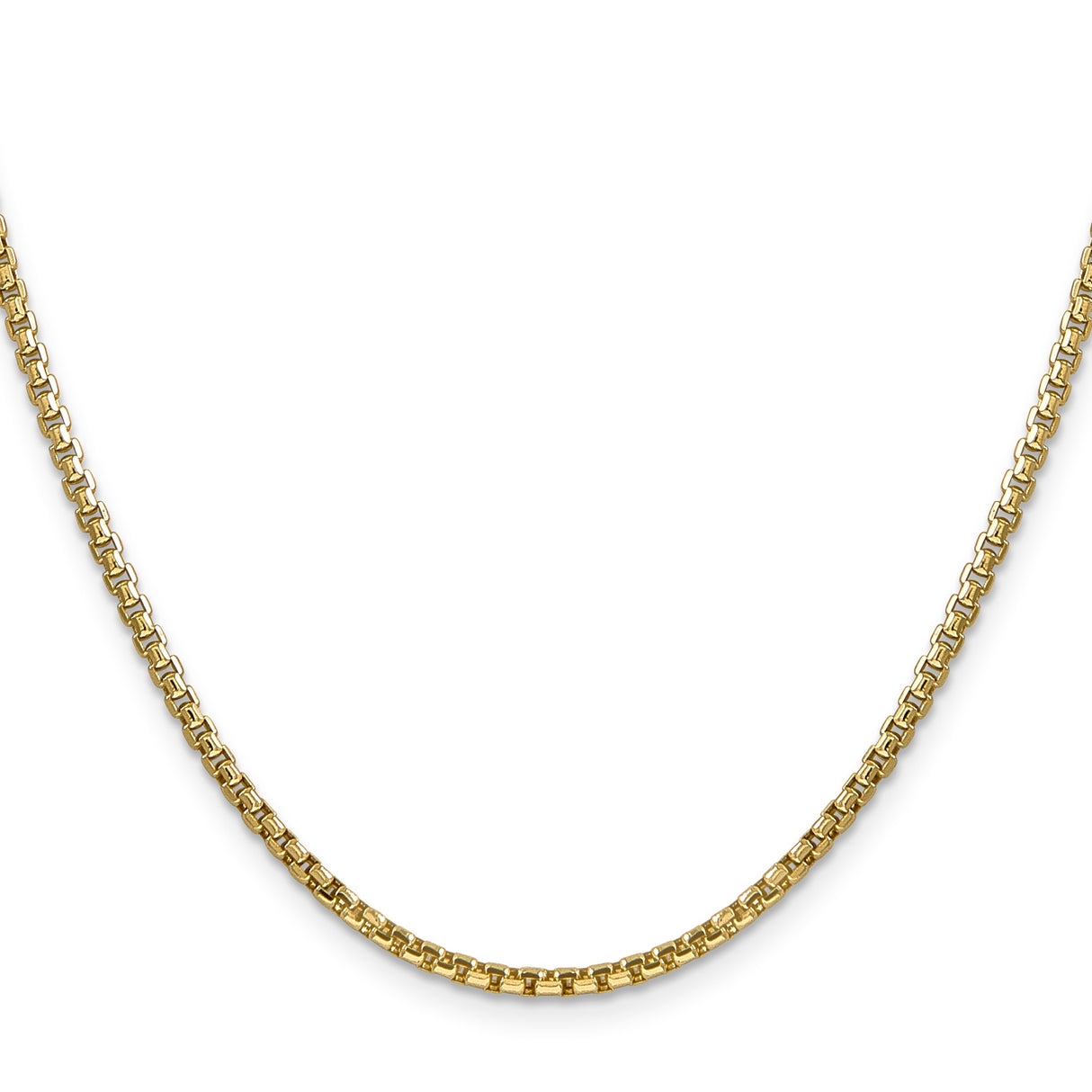 14K Yellow Gold 2.45 mm Box Chain Necklace, Polished