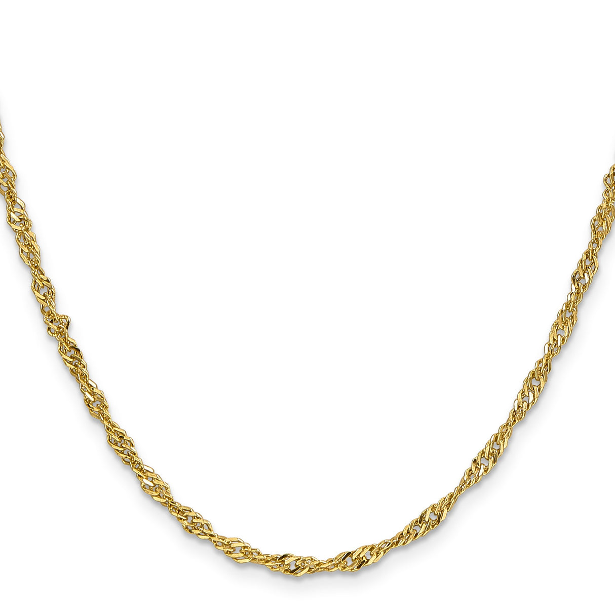 14K Yellow Gold 2.75 mm Singapore Chain Necklace, Polished