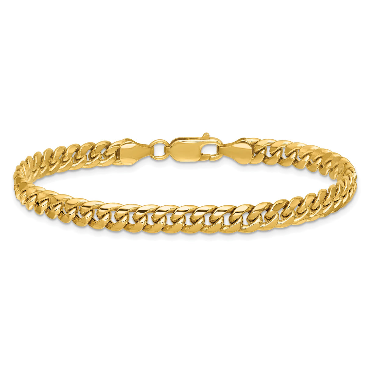 14K Yellow Gold 6 mm Polished Chain Anklet detail view