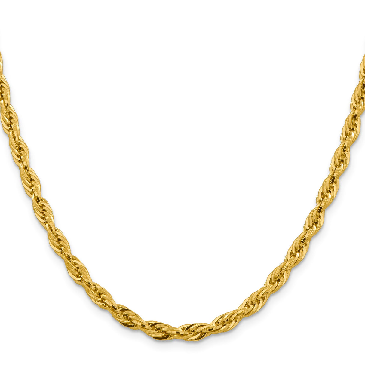 14K Yellow Gold 4.75 mm Rope Chain Necklace, Polished