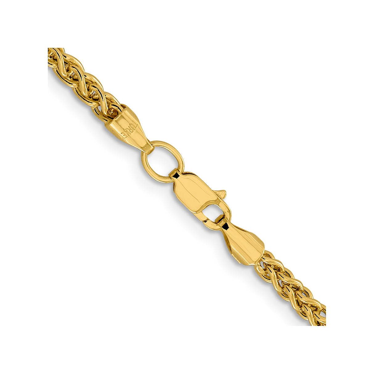 14K Yellow Gold 3.45 mm Polished Chain Necklace alternate angle