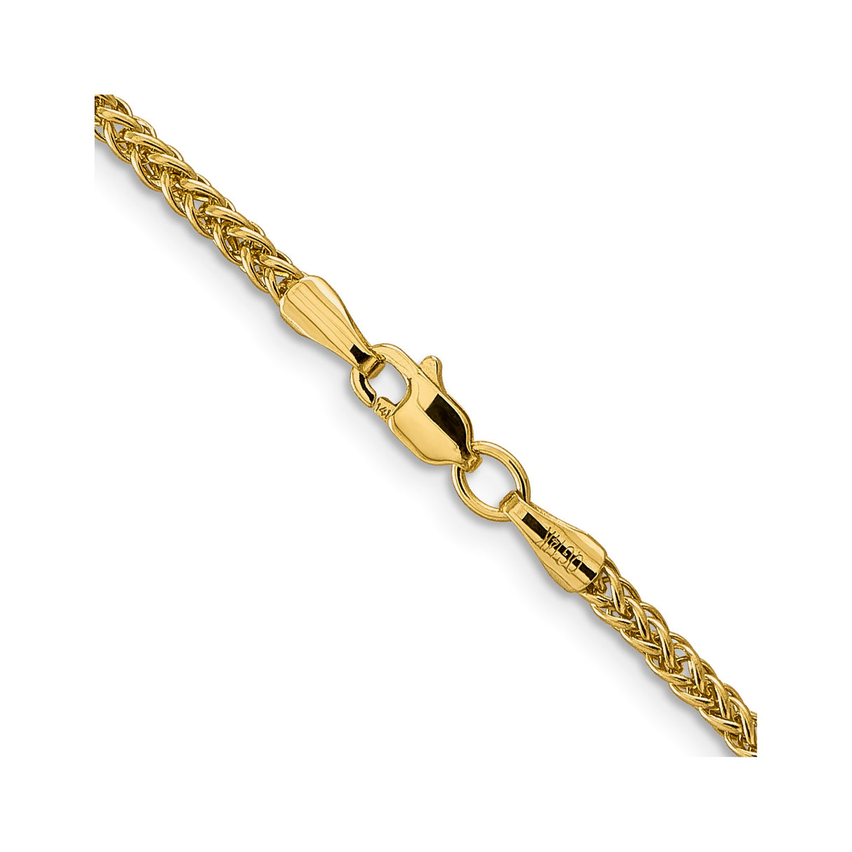 14K Yellow Gold 2.35 mm Polished Chain Necklace alternate angle