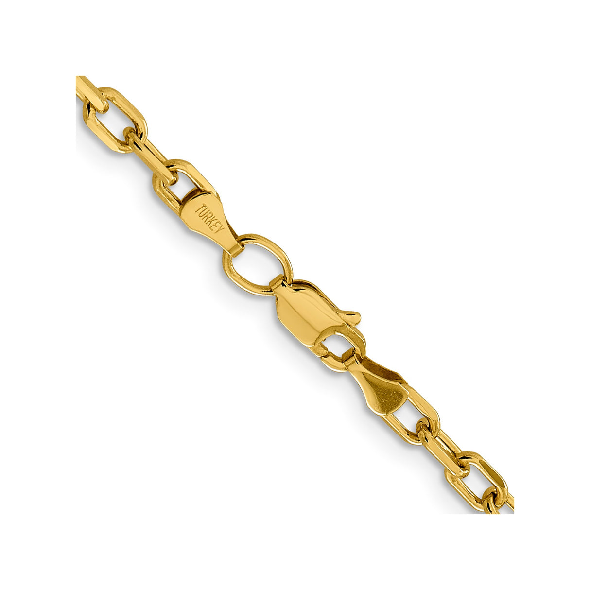 14K Yellow Gold 3.7 mm Polished Chain Necklace alternate angle