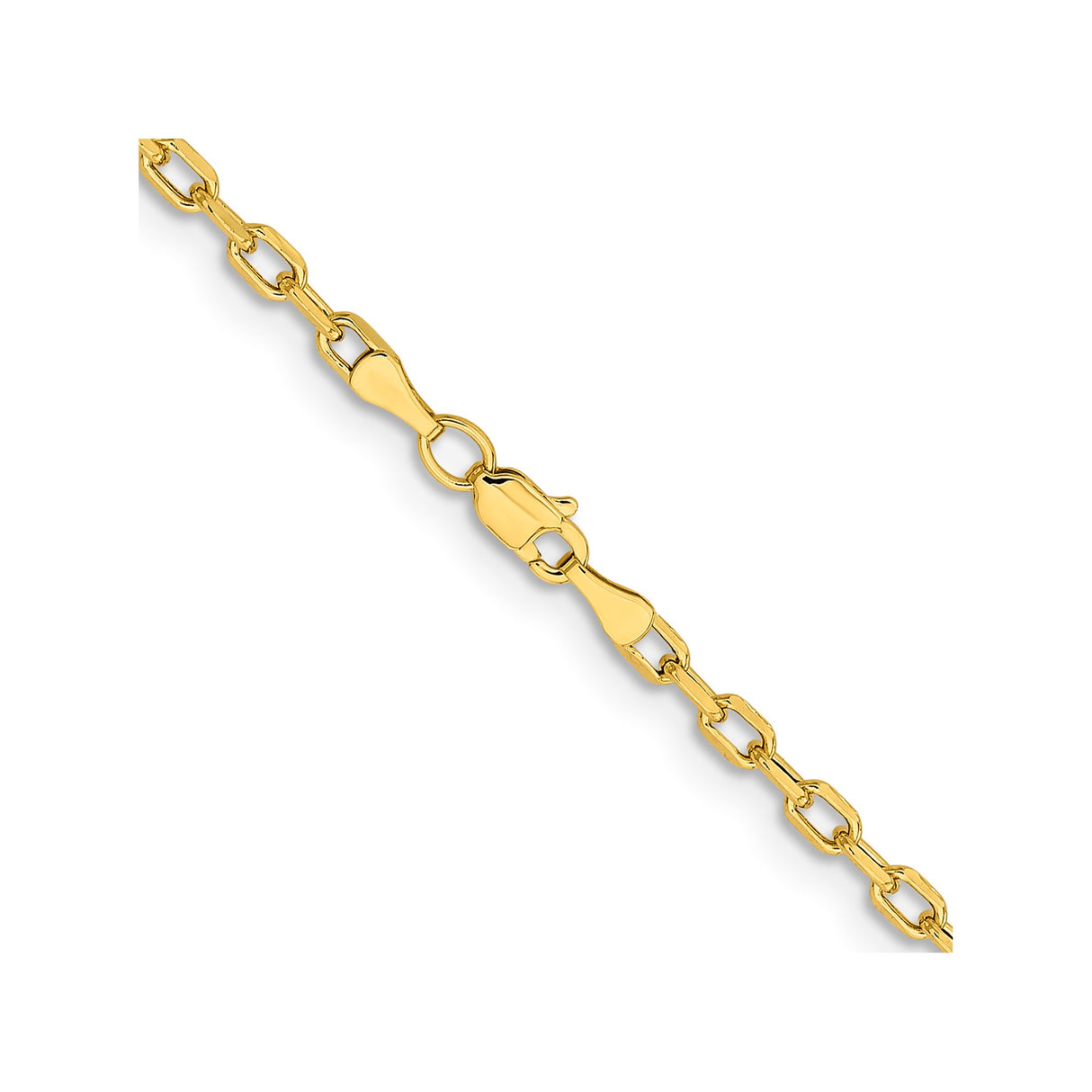 14K Yellow Gold 3 mm Polished Chain Necklace alternate angle