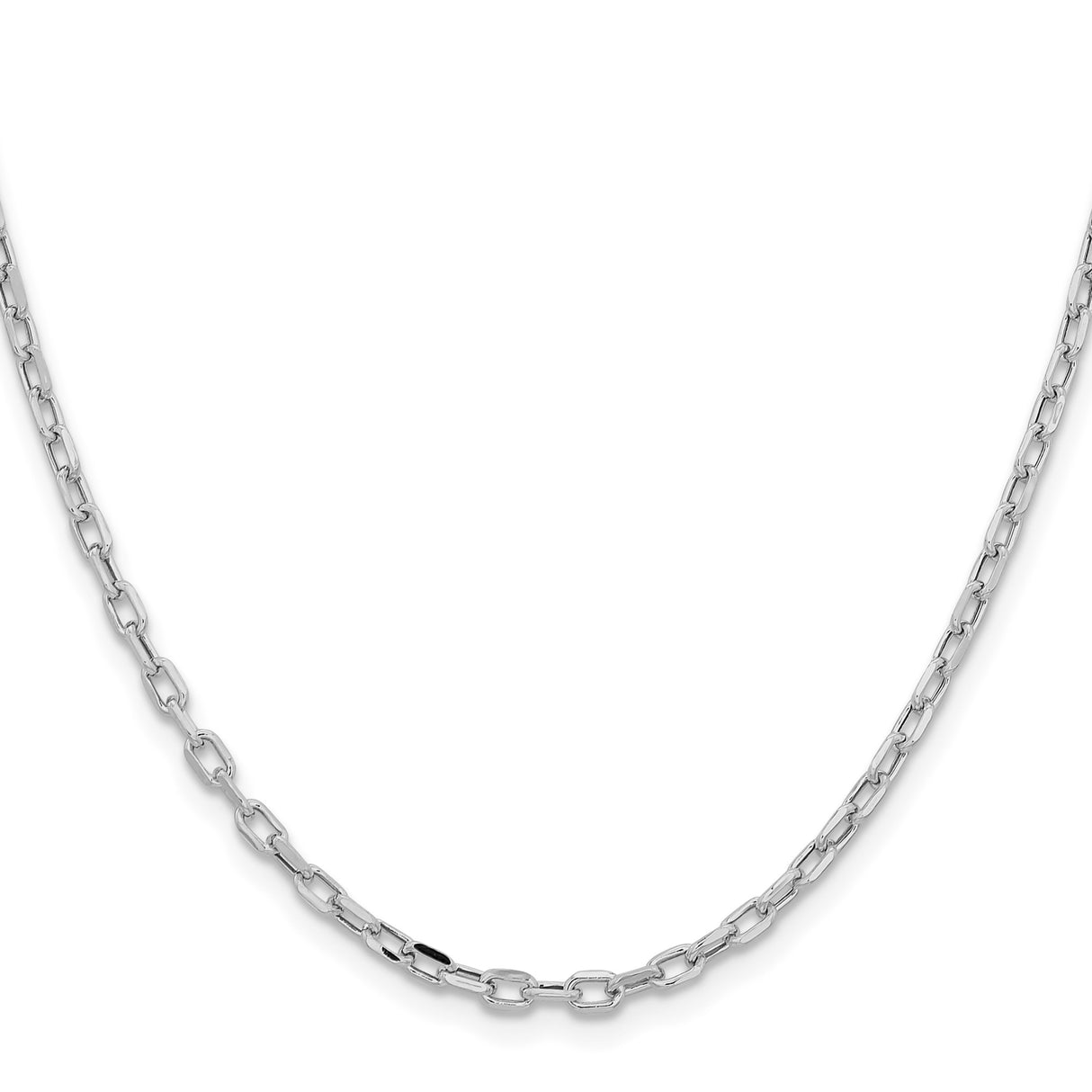 14K White Gold 3 mm Polished Chain Necklace