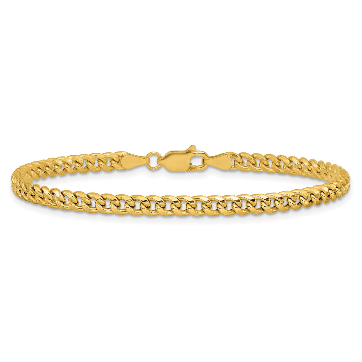 14K Yellow Gold 3.5 mm Polished Chain Bracelet alternate angle