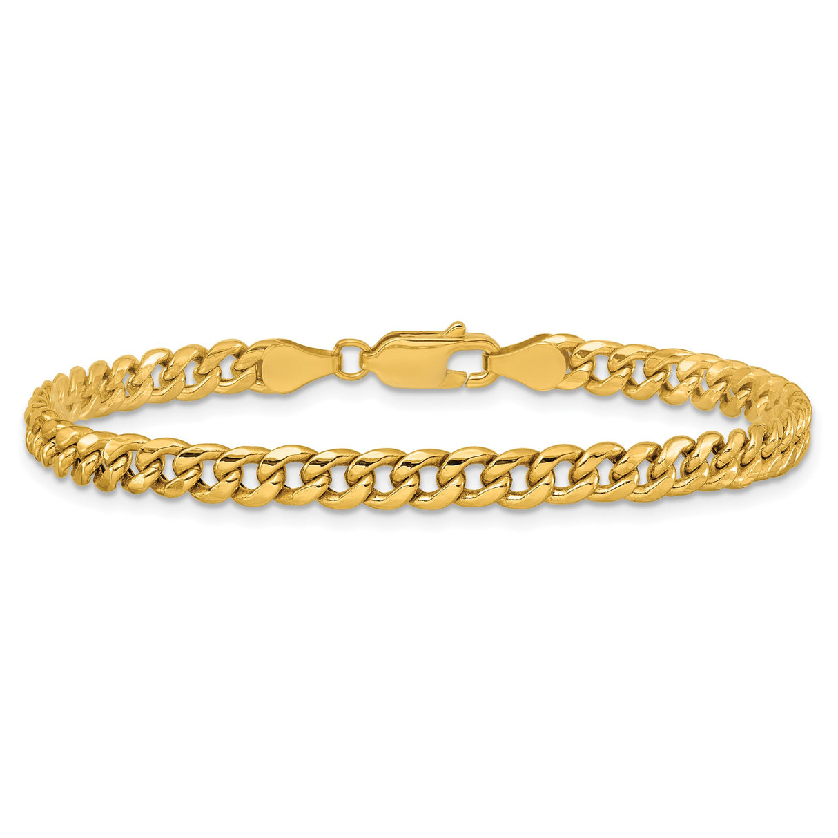 14K Yellow Gold 4.5 mm Polished Chain Anklet alternate angle