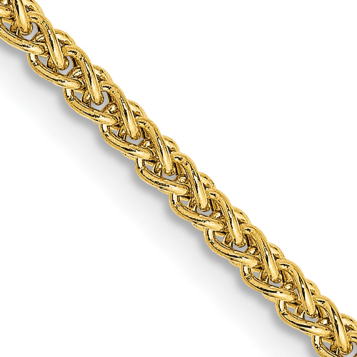 14K Yellow Gold 2 mm Polished Chain Necklace detail view