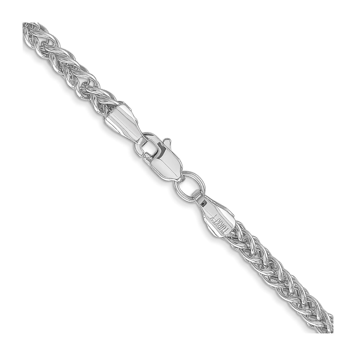 14K White Gold 2.6 mm Polished Chain Necklace alternate angle