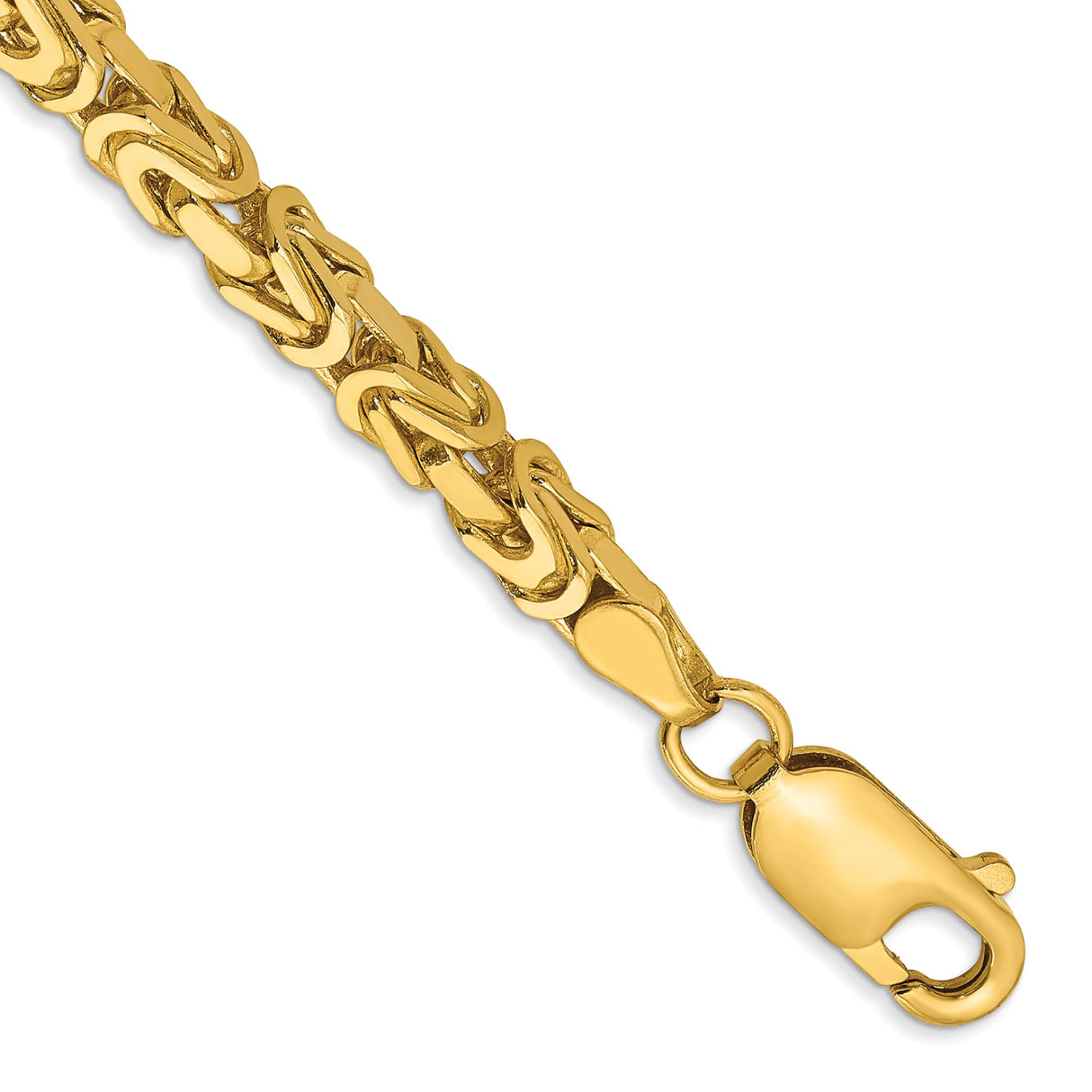 14K Yellow Gold 3.25 mm Polished Chain Bracelet, Solid detail view