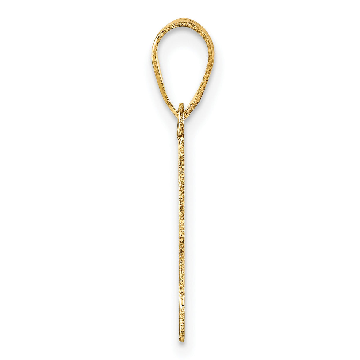 14k Yellow Gold Vermont Outline Pendant Charm, Minimalist State Map Jewelry