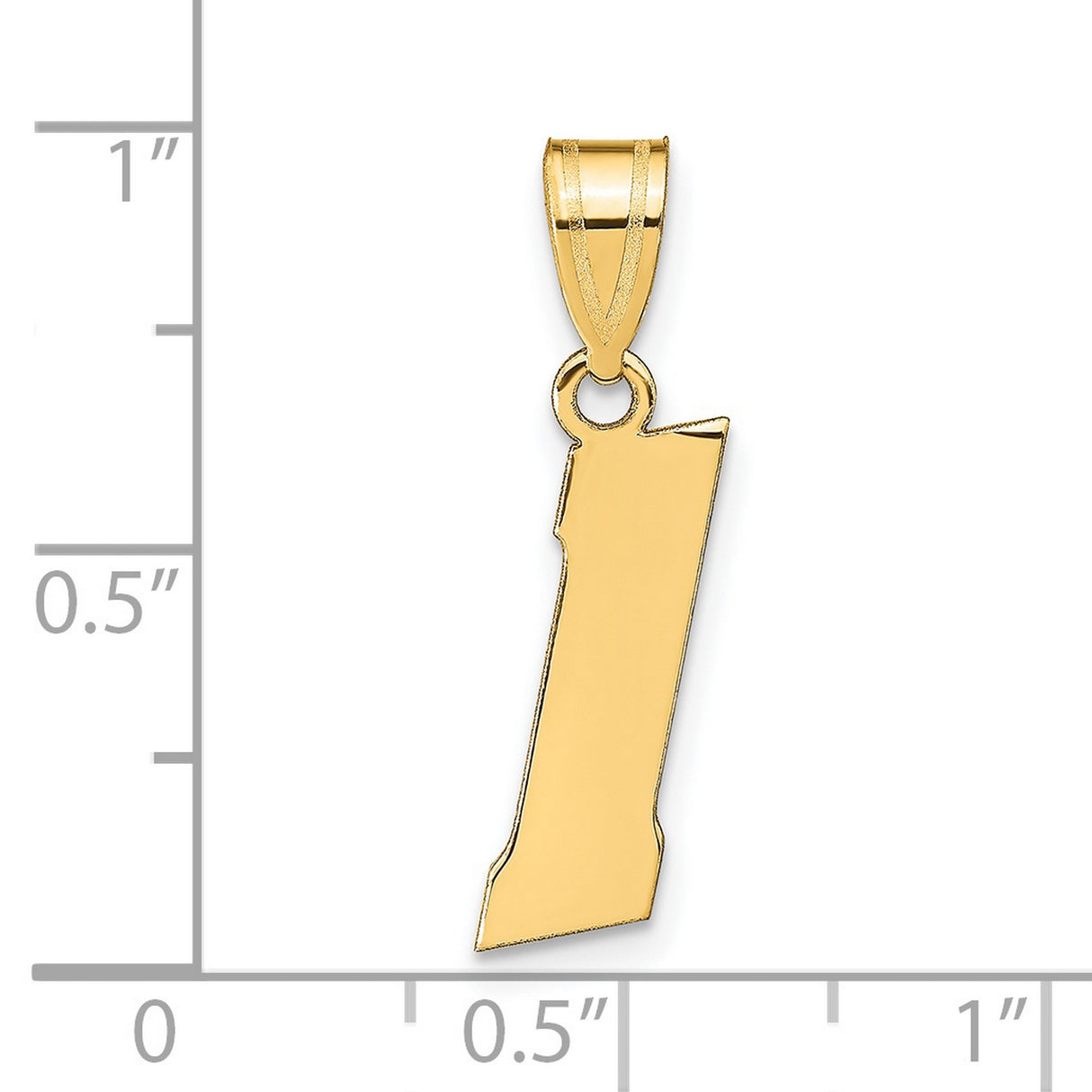 14k Yellow Gold Vermont Outline Pendant Charm, Minimalist State Map Jewelry