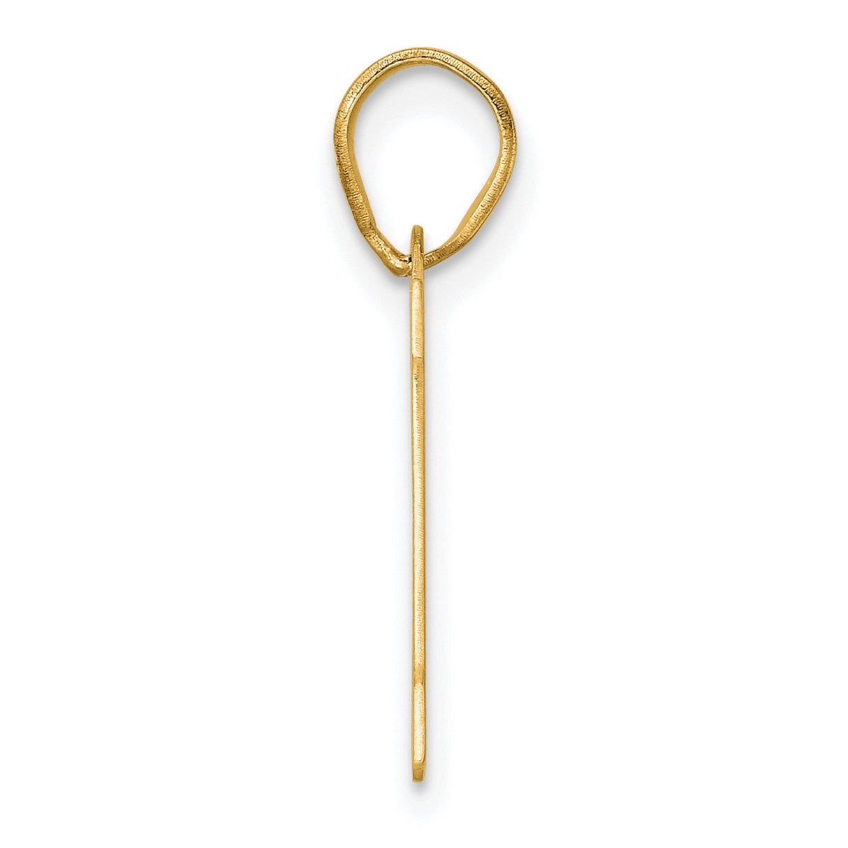 Polished Block Number 10 Charm Pendant in Real 14k Yellow Gold
