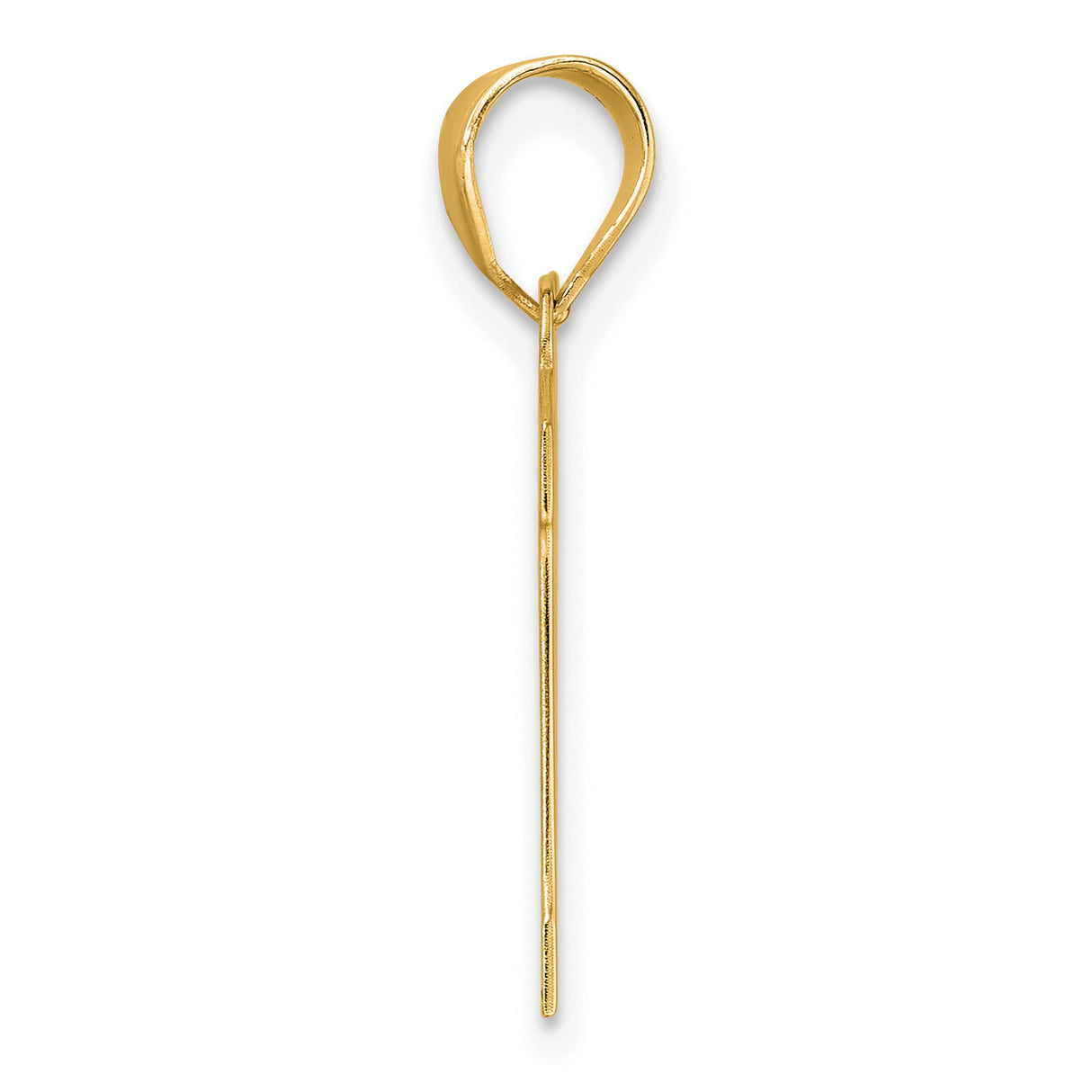 Polished Block Number 11 Charm Pendant in Real 14k Yellow Gold