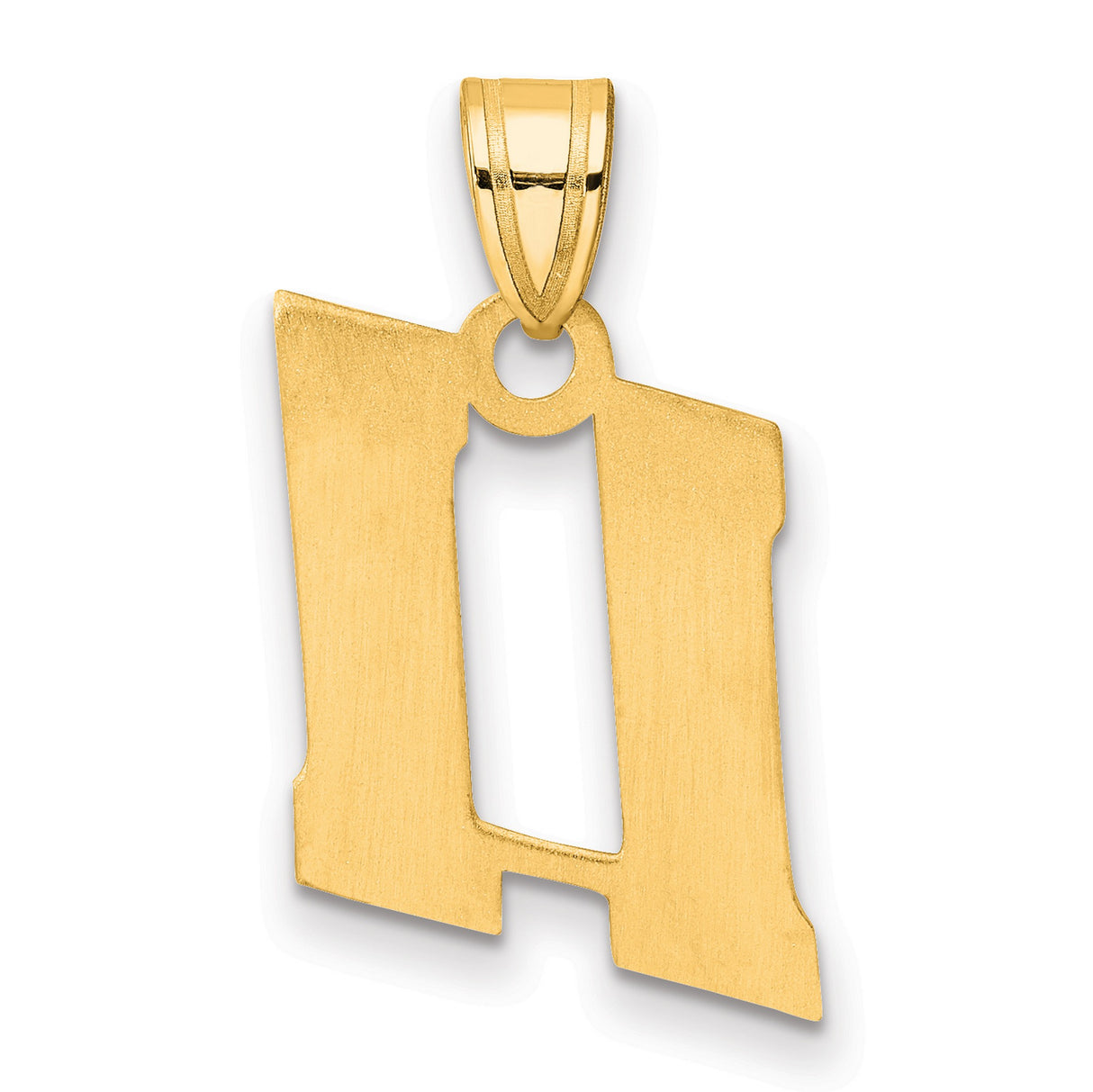 Polished Block Number 11 Charm Pendant in Real 14k Yellow Gold