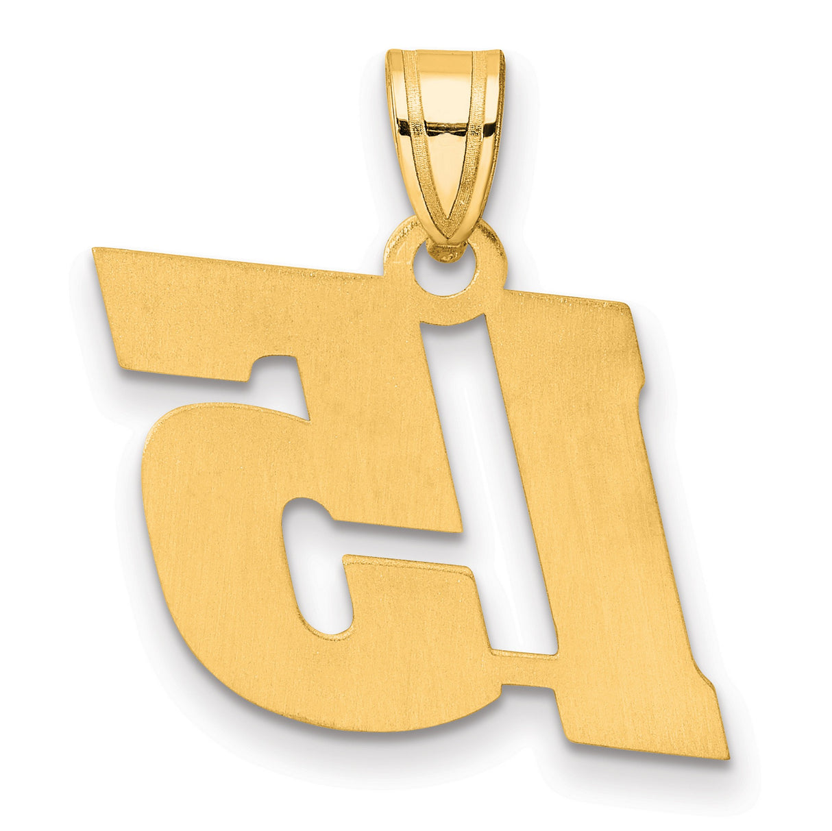 14k Yellow Gold Number 15 Pendant, Bold Block Style Unisex Charm for Quinceañera or Birthday