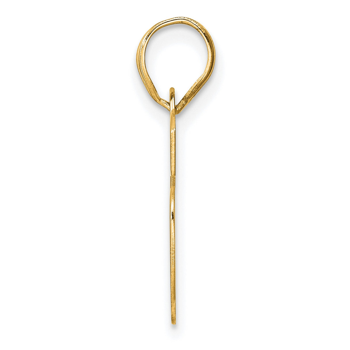 Polished Block Number 16 Charm Pendant in Real 14k Yellow Gold