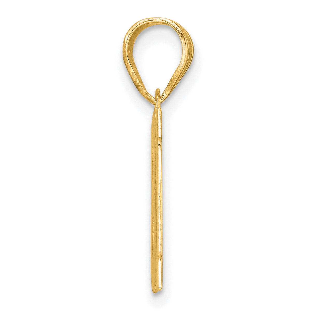 Polished Block Number 18 Charm Pendant in Real 14k Yellow Gold