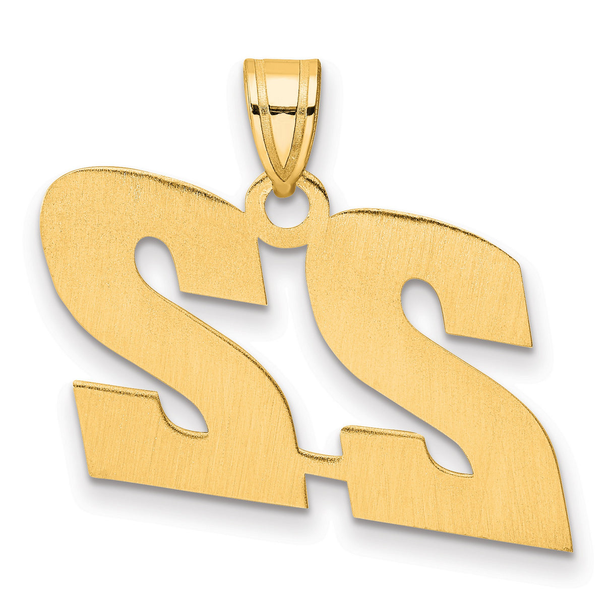 Polished Block Number 22 Charm Pendant in Real 14k Yellow Gold