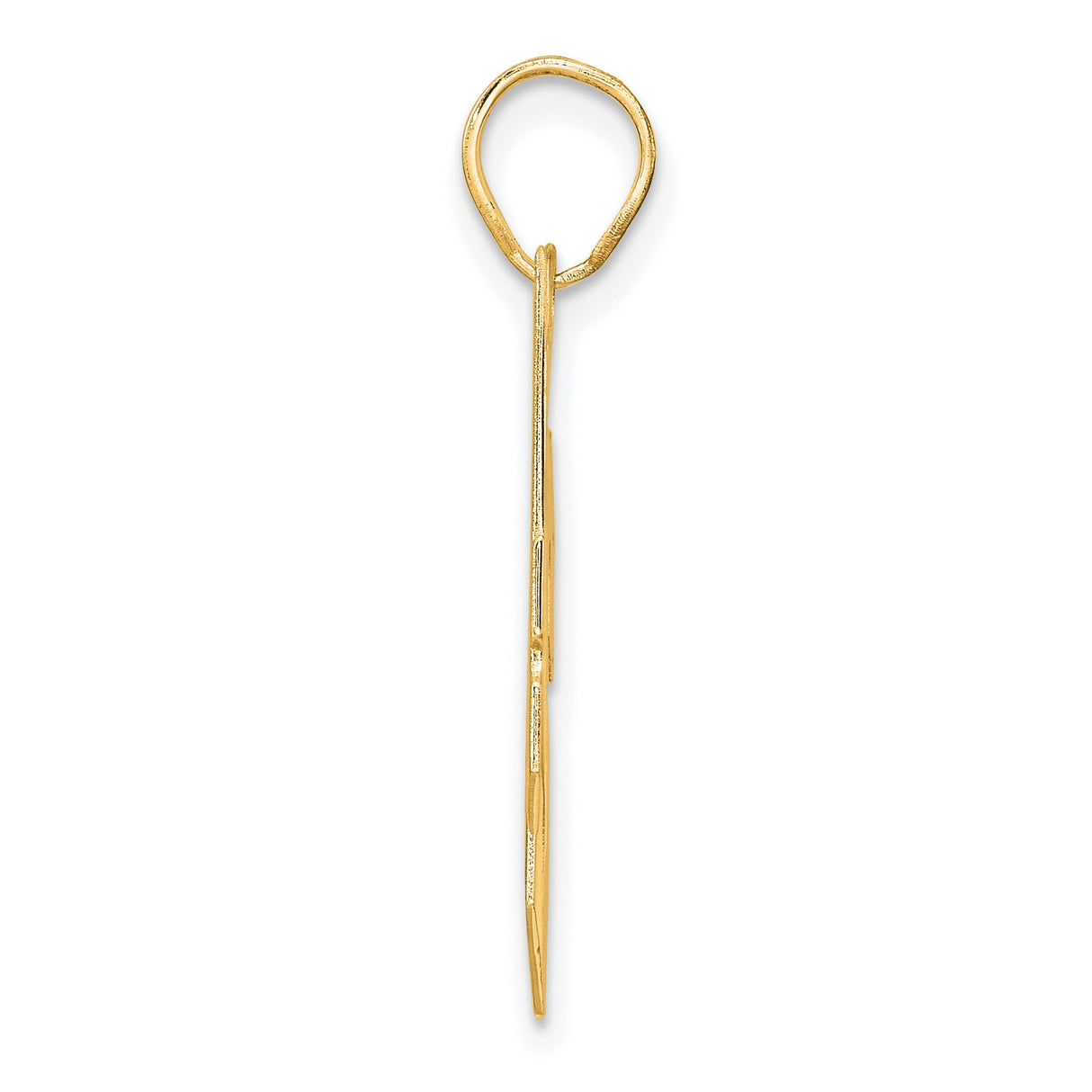 Polished Block Number 24 Charm Pendant in Real 14k Yellow Gold