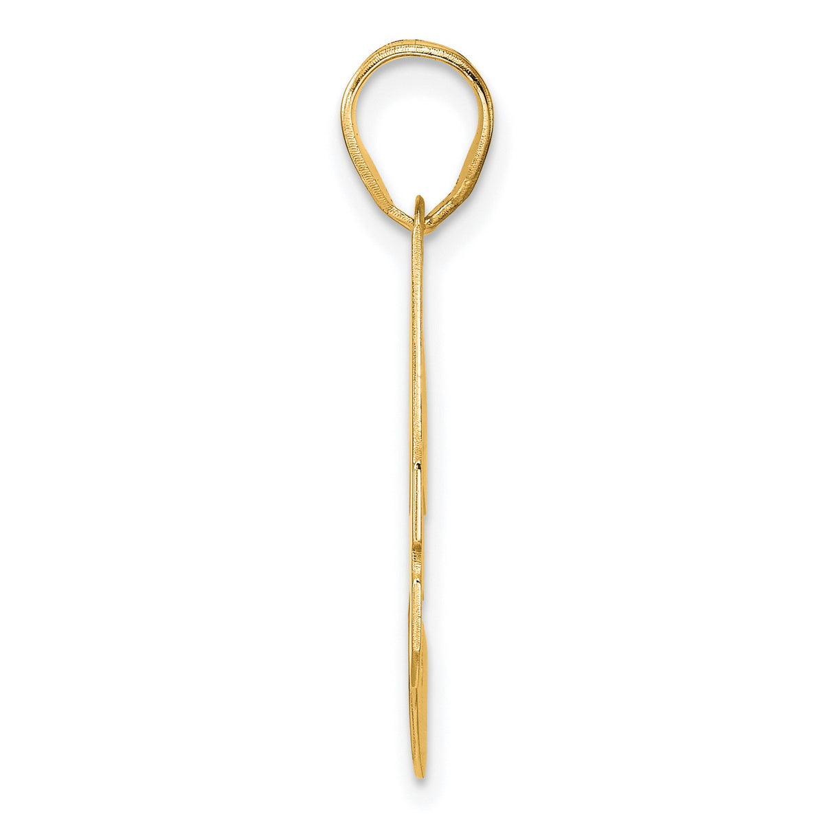 Polished Block Number 34 Charm Pendant in Real 14k Yellow Gold