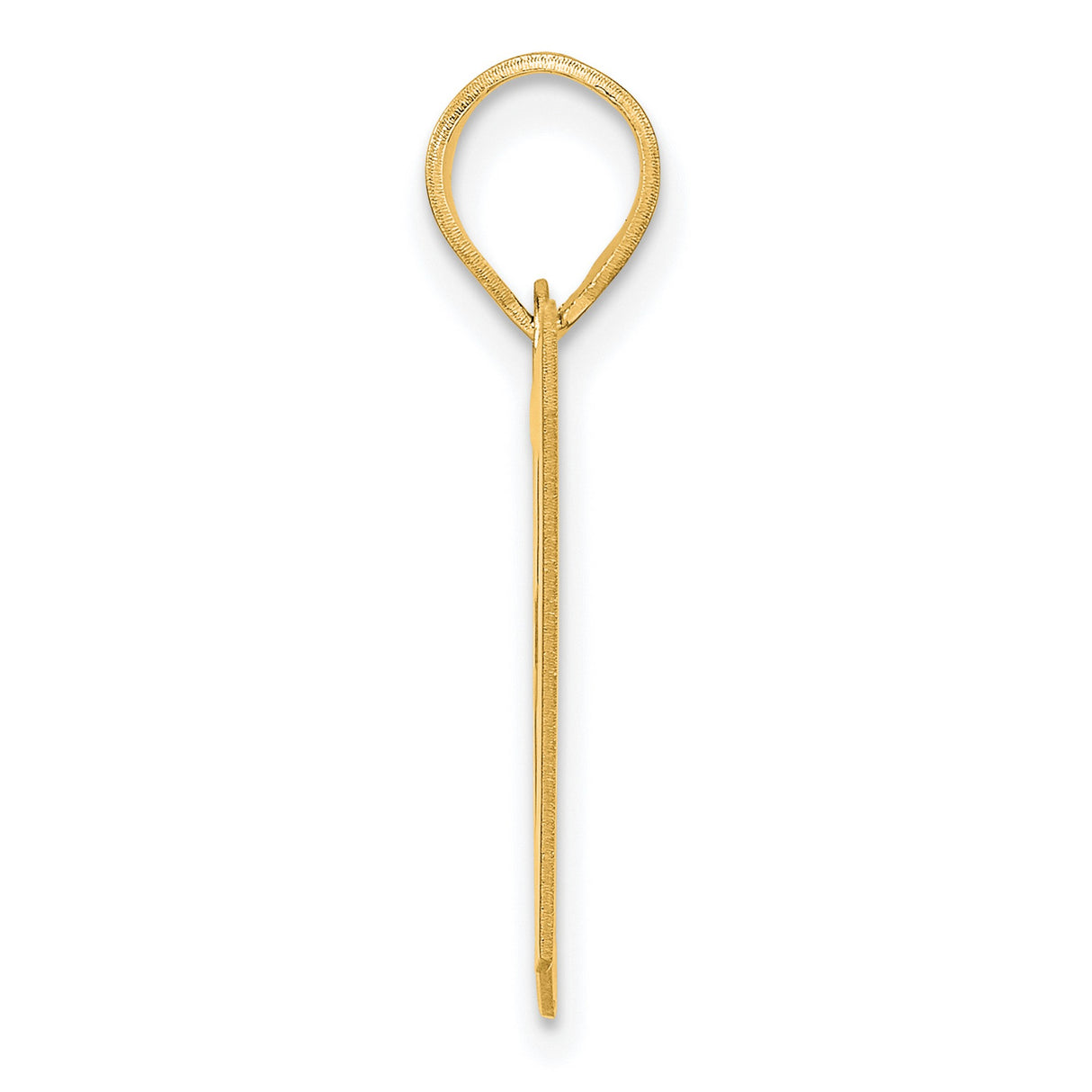 Polished Block Number 37 Charm Pendant in Real 14k Yellow Gold