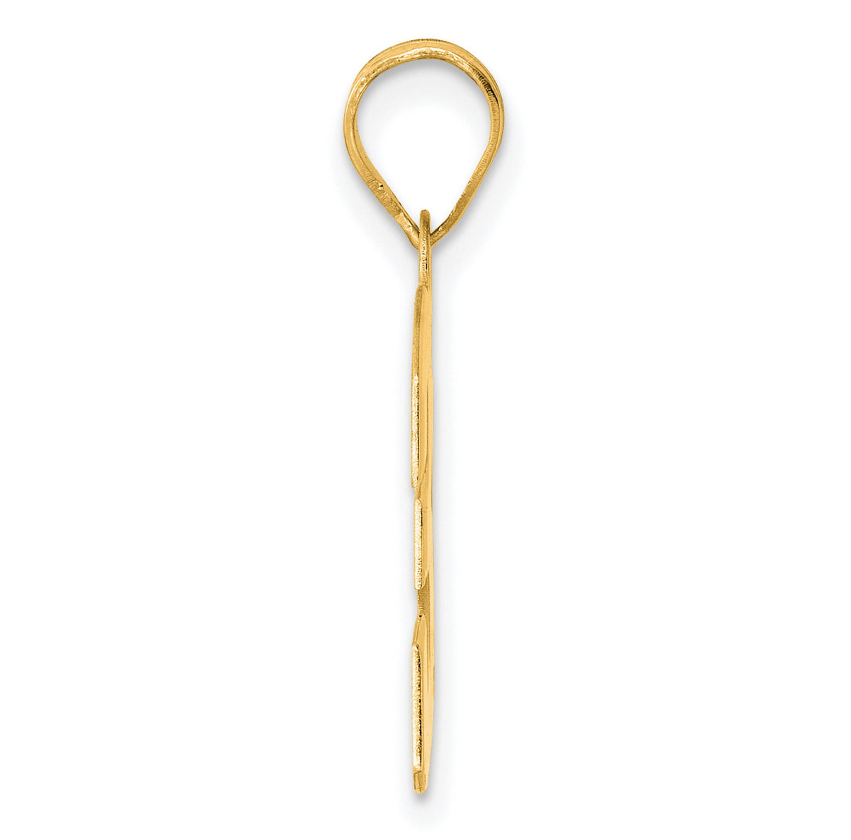 Polished Block Number 39 Charm Pendant in Real 14k Yellow Gold