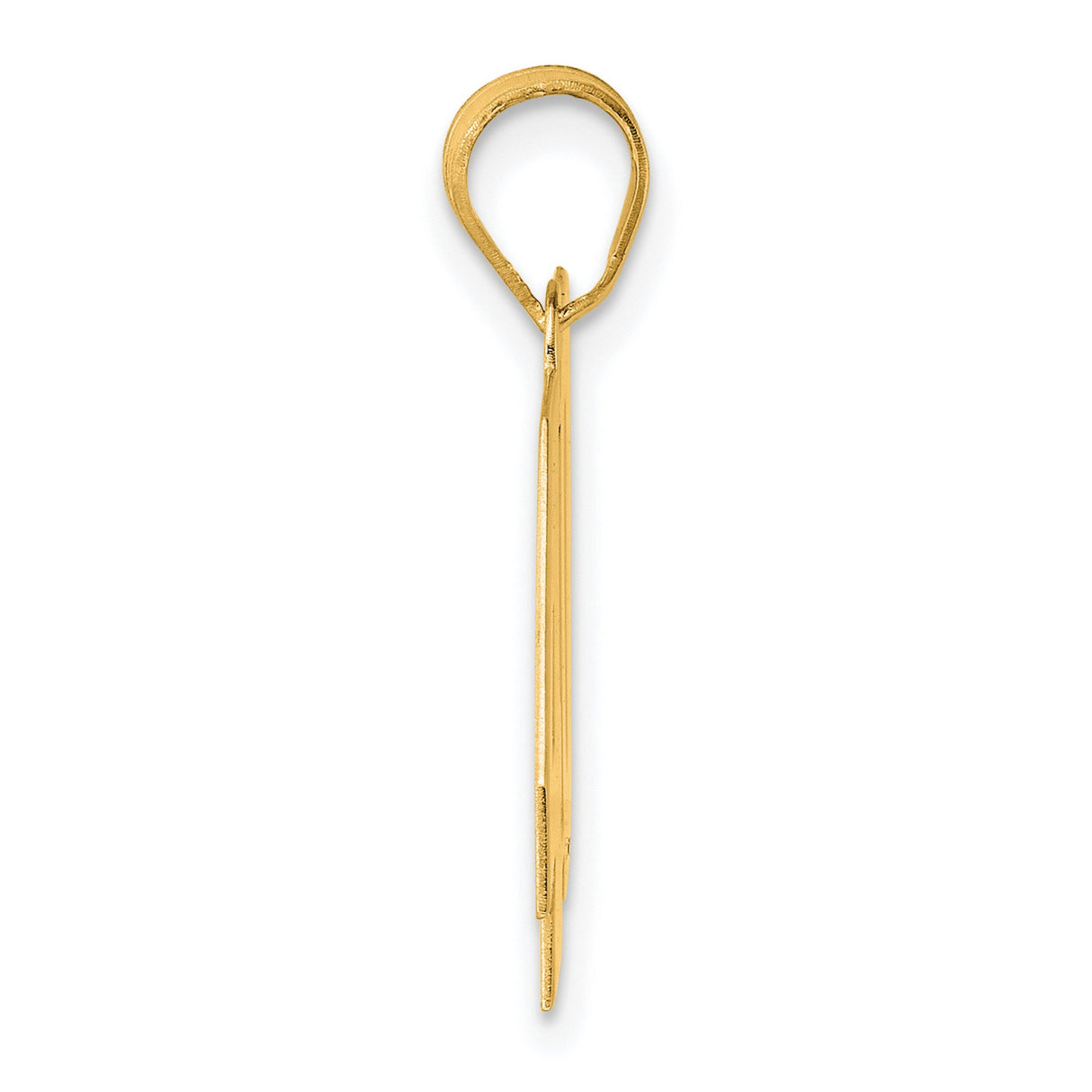 Polished Block Number 40 Charm Pendant in Real 14k Yellow Gold