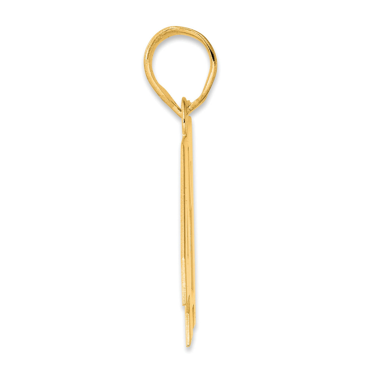 Polished Block Number 47 Charm Pendant in Real 14k Yellow Gold