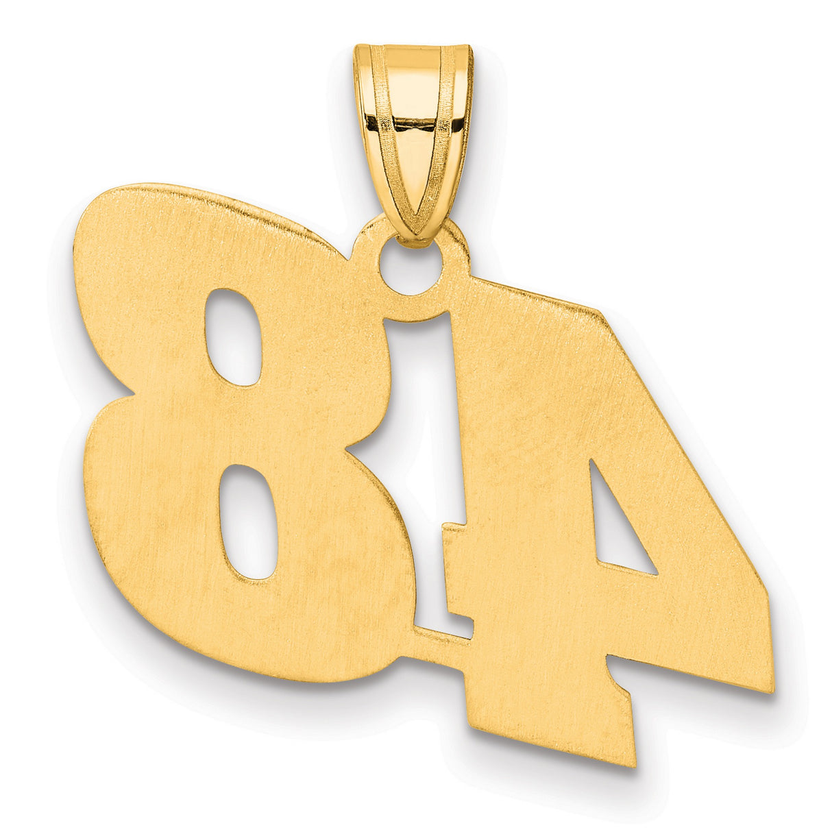Polished Block Number 48 Charm Pendant in Real 14k Yellow Gold