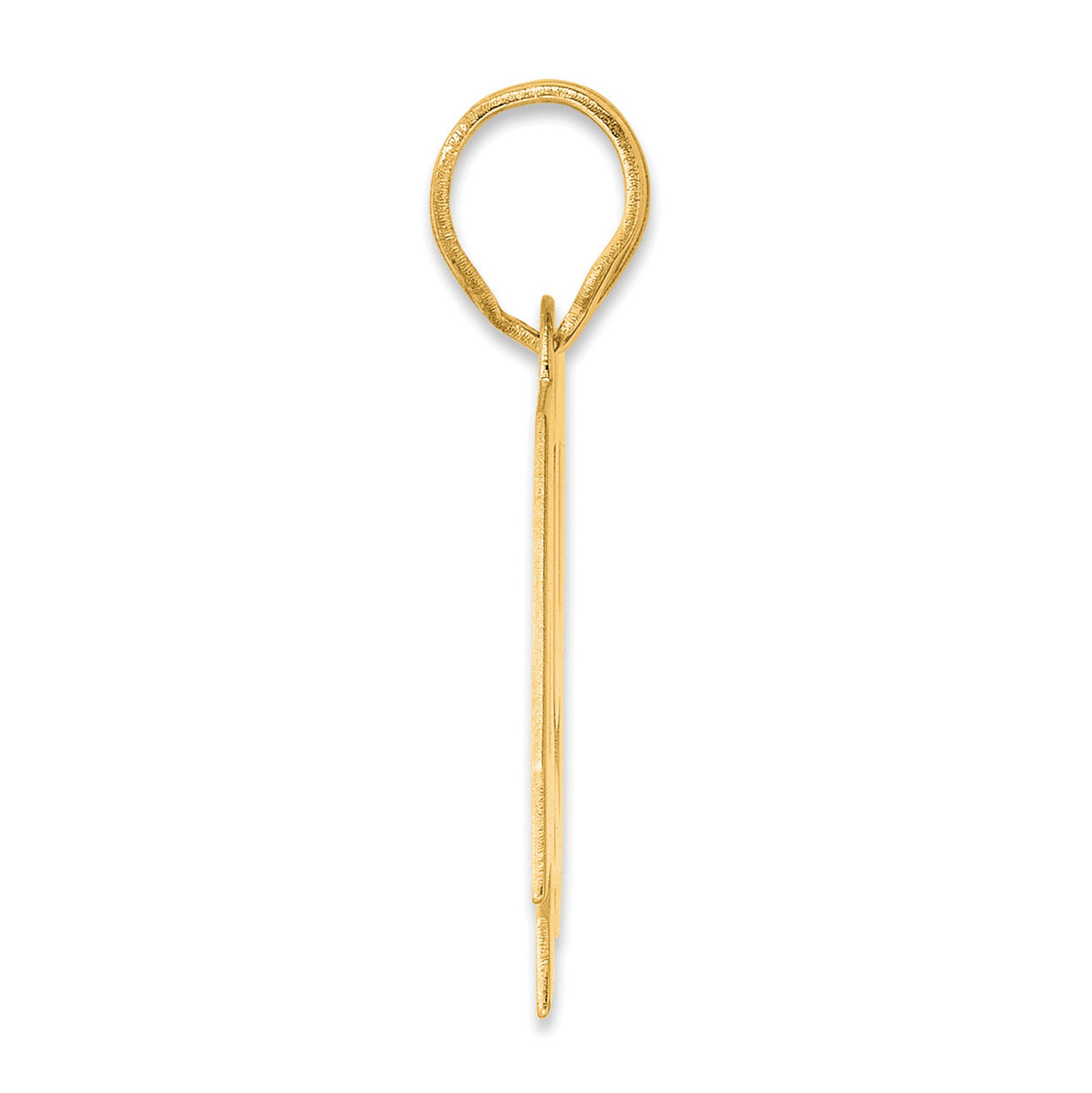 Polished Block Number 49 Charm Pendant in Real 14k Yellow Gold