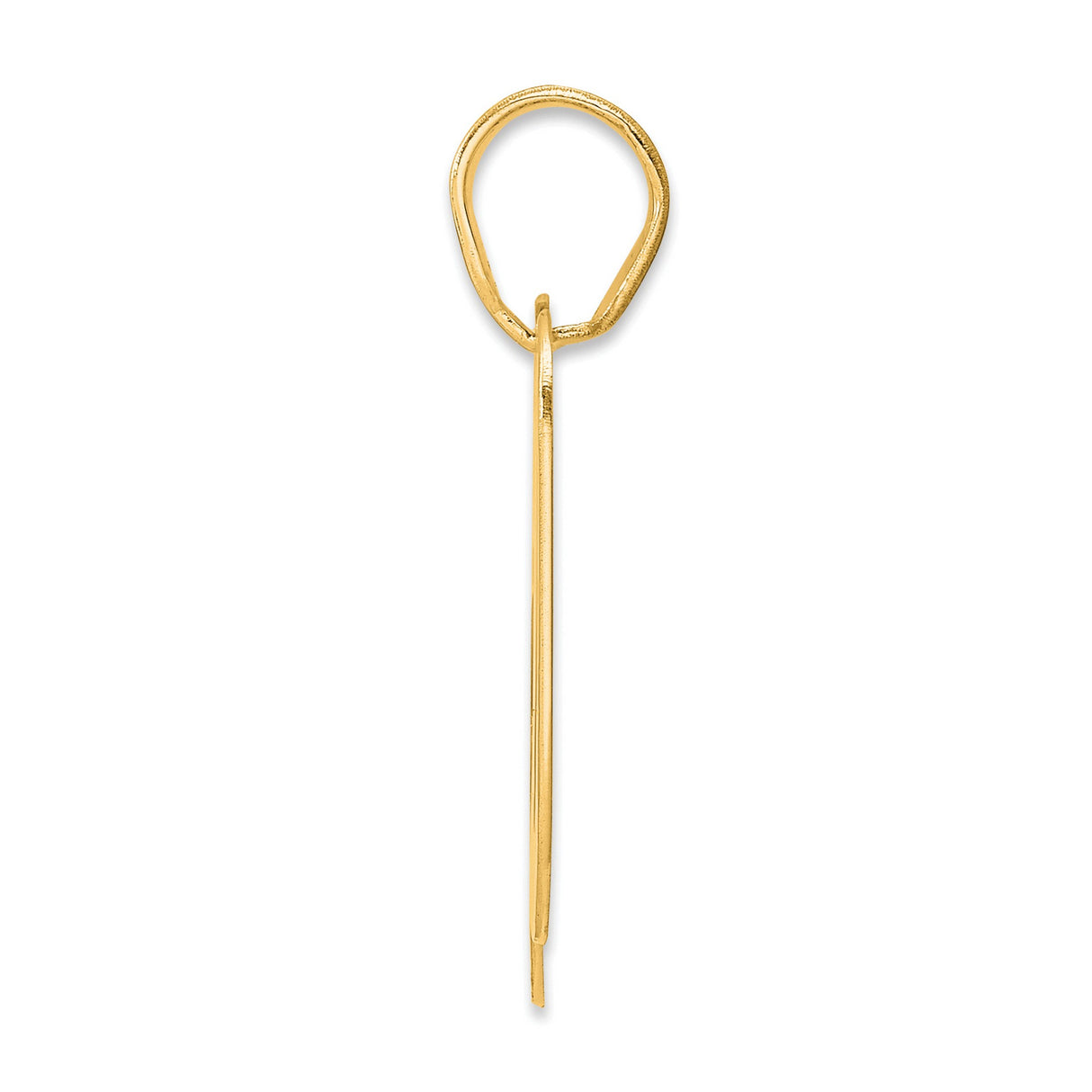 Polished Block Number 50 Charm Pendant in Real 14k Yellow Gold