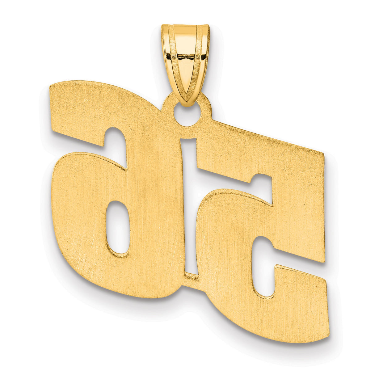 Polished Block Number 56 Charm Pendant in Real 14k Yellow Gold