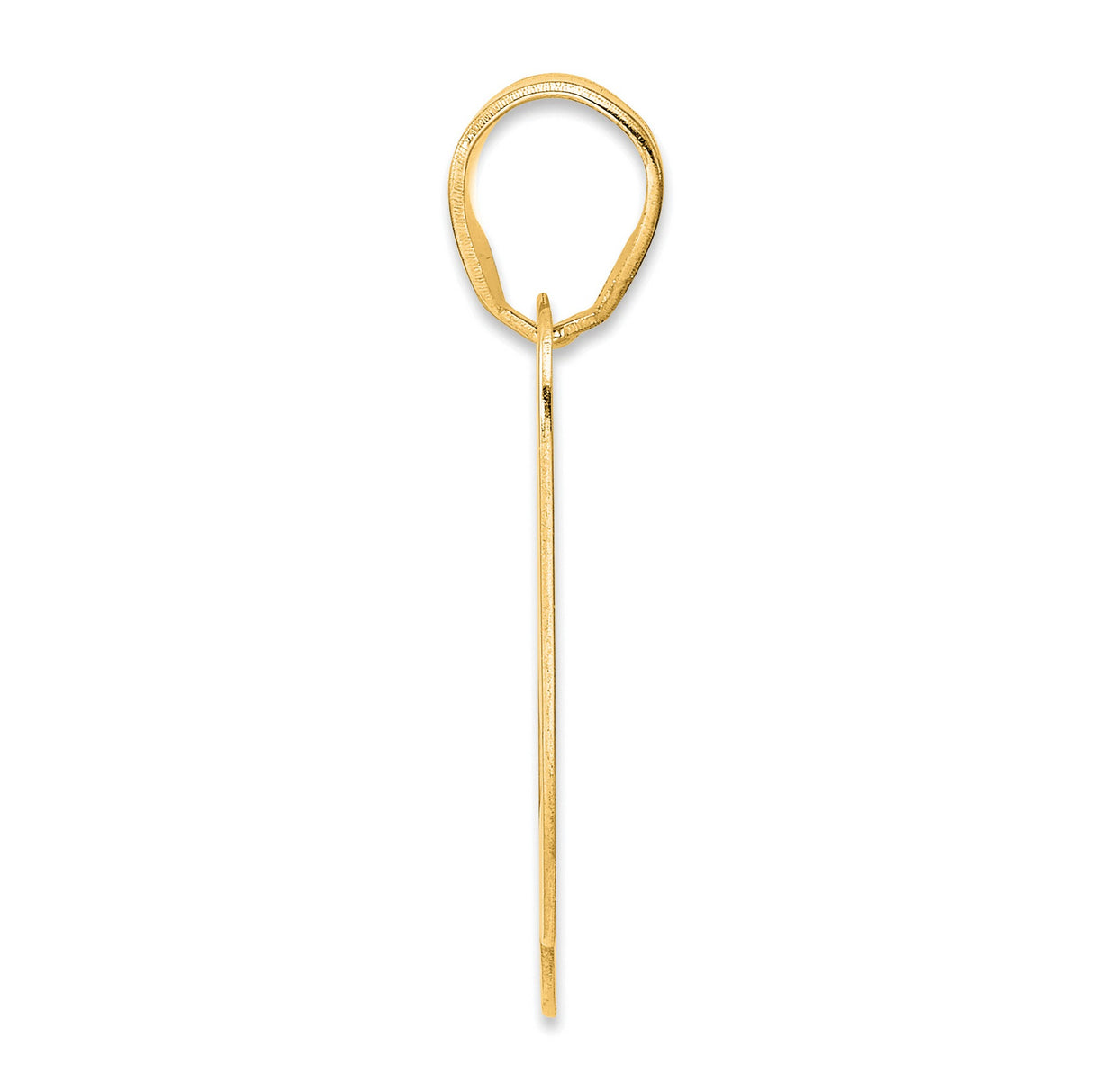 Polished Block Number 59 Charm Pendant in Real 14k Yellow Gold