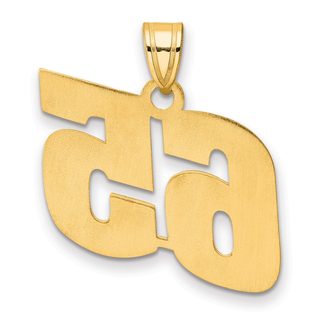 Polished Block Number 65 Charm Pendant in Real 14k Yellow Gold