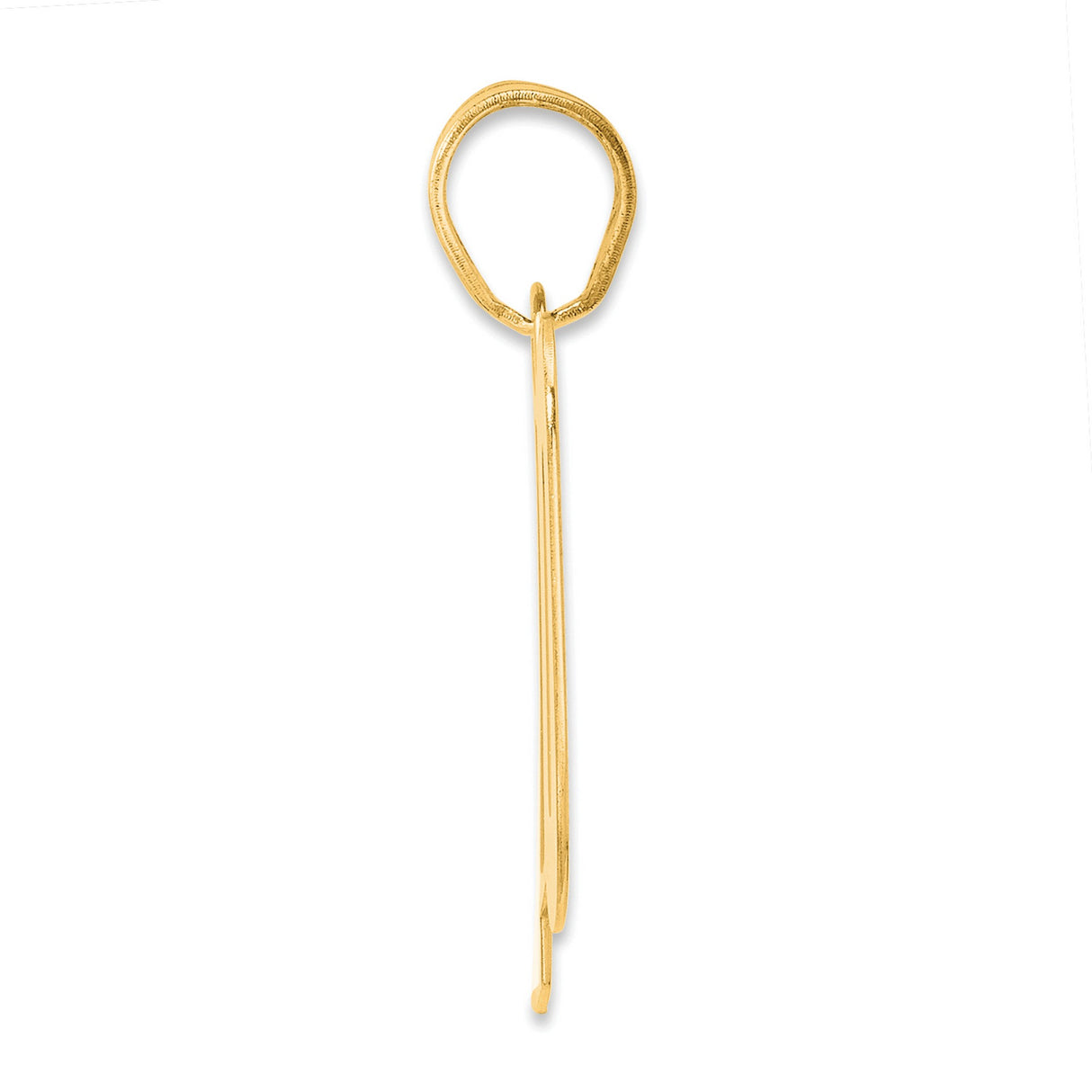 Polished Block Number 70 Charm Pendant in Real 14k Yellow Gold