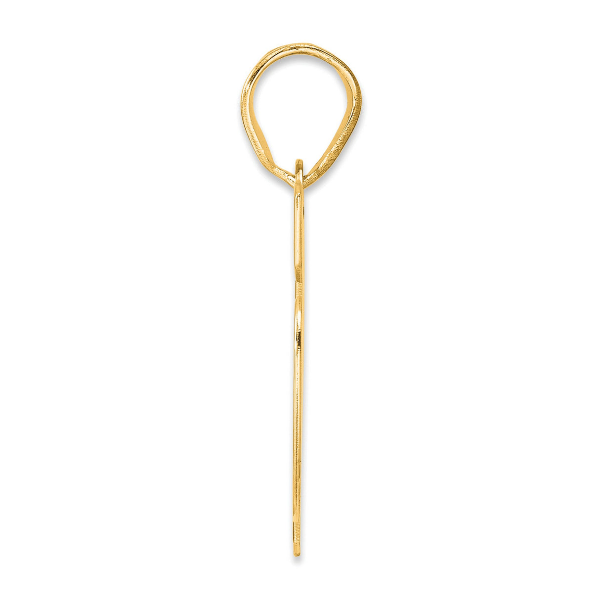 Polished Block Number 76 Charm Pendant in Real 14k Yellow Gold