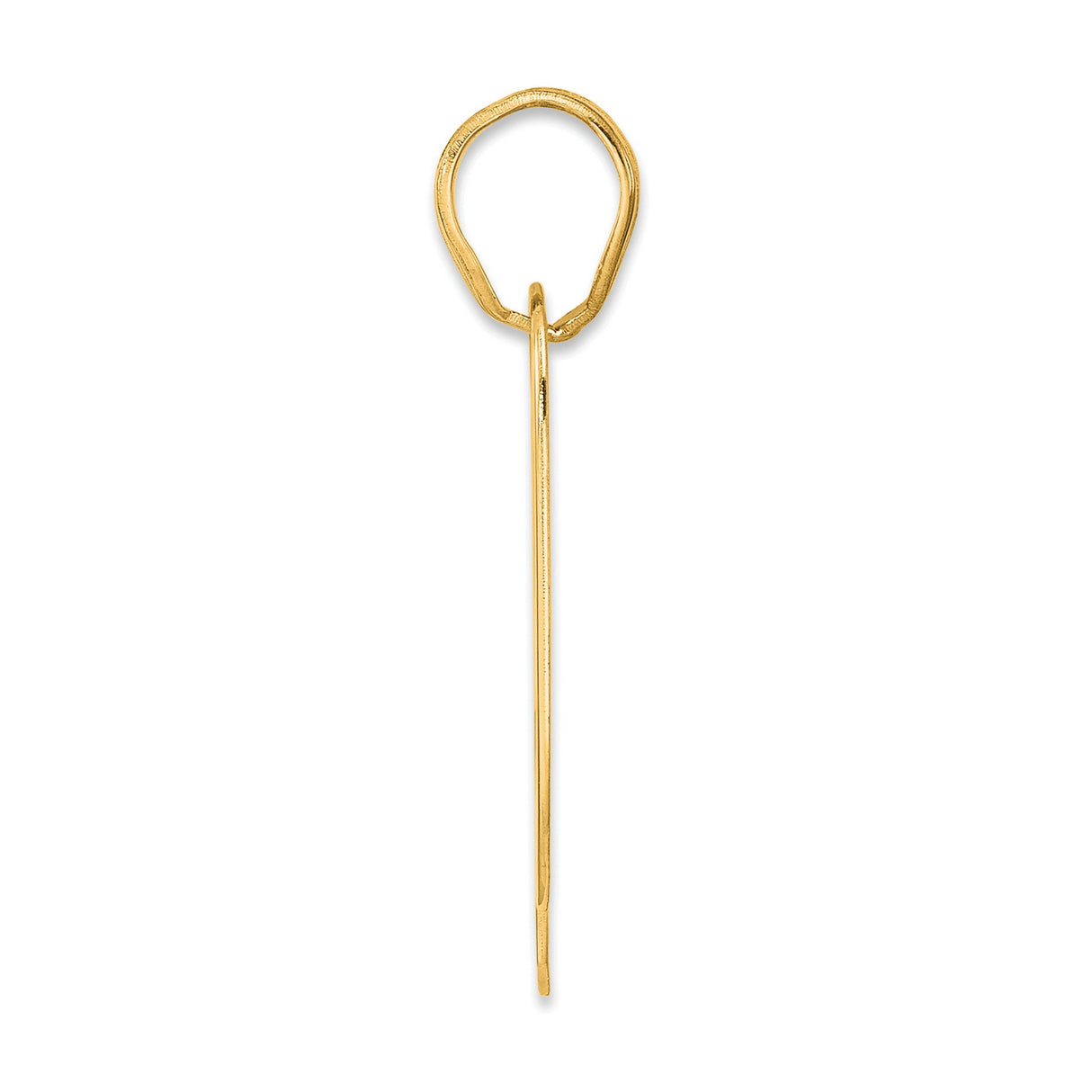 Polished Block Number 79 Charm Pendant in Real 14k Yellow Gold