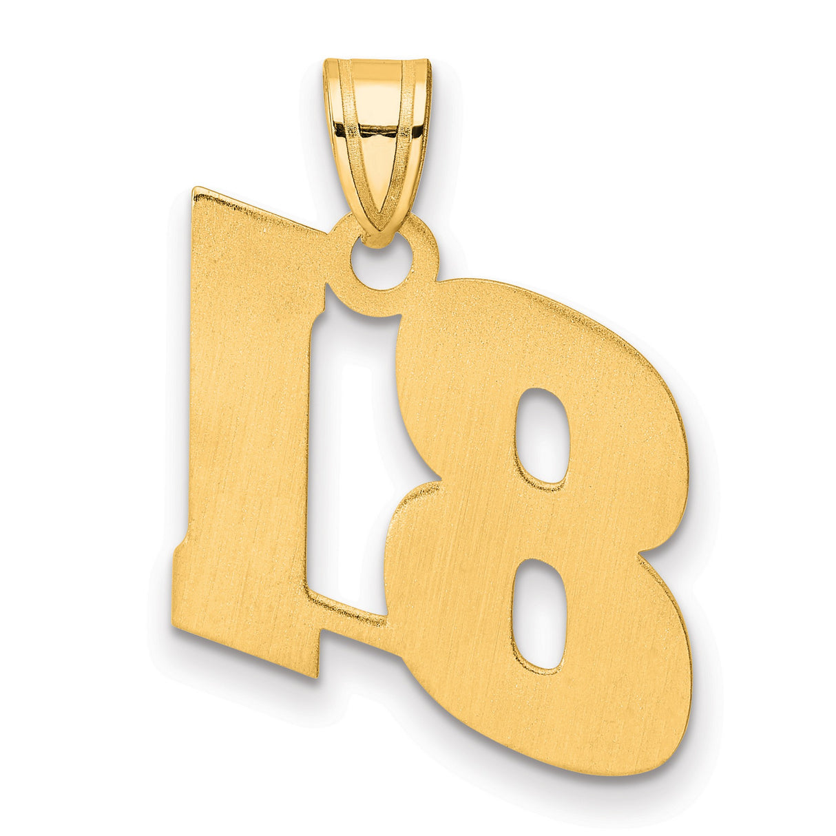 Polished Block Number 81 Charm Pendant in Real 14k Yellow Gold