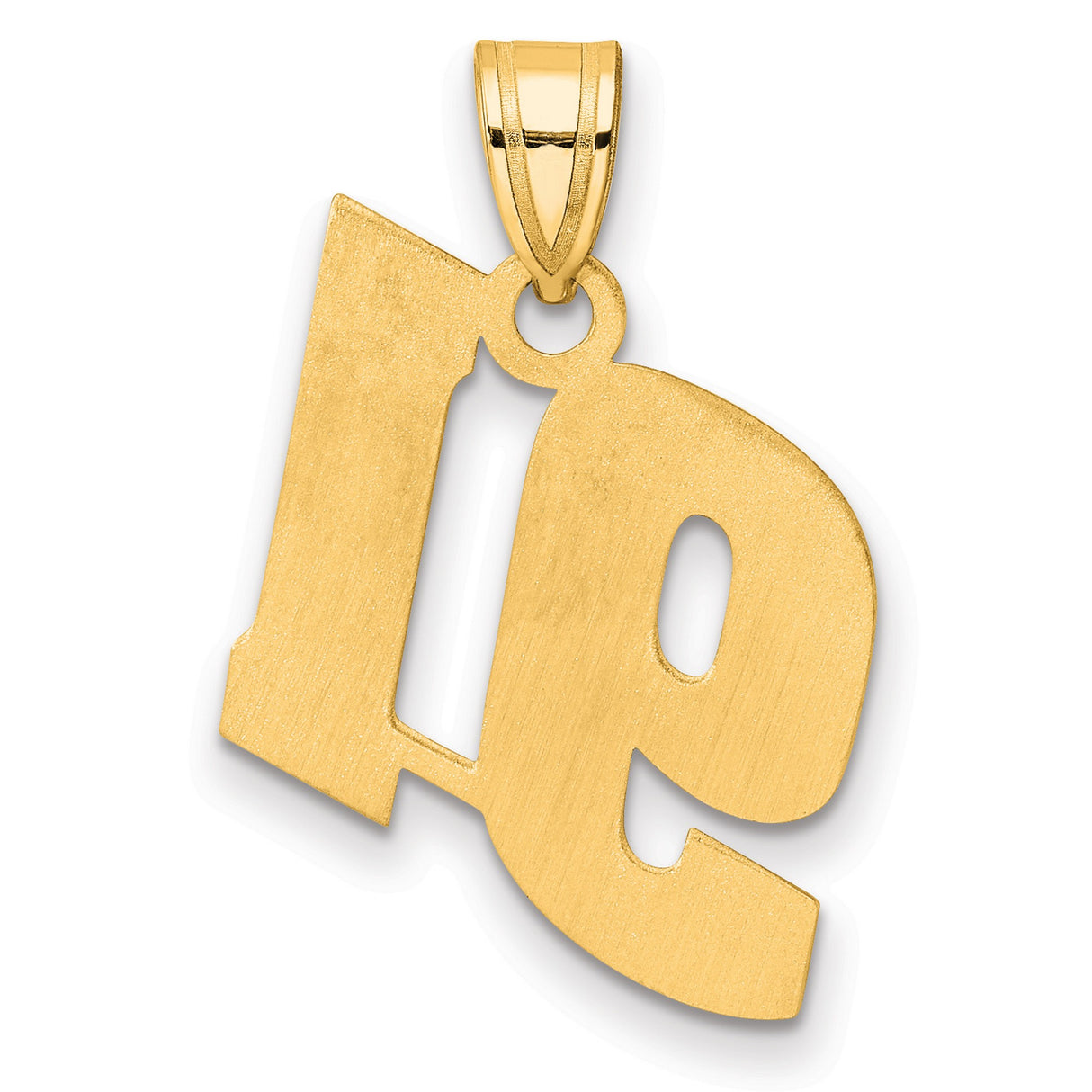 Polished Block Number 91 Charm Pendant in Real 14k Yellow Gold