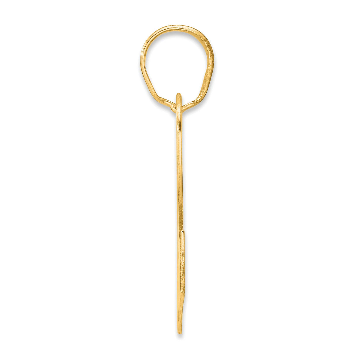 Polished Block Number 92 Charm Pendant in Real 14k Yellow Gold