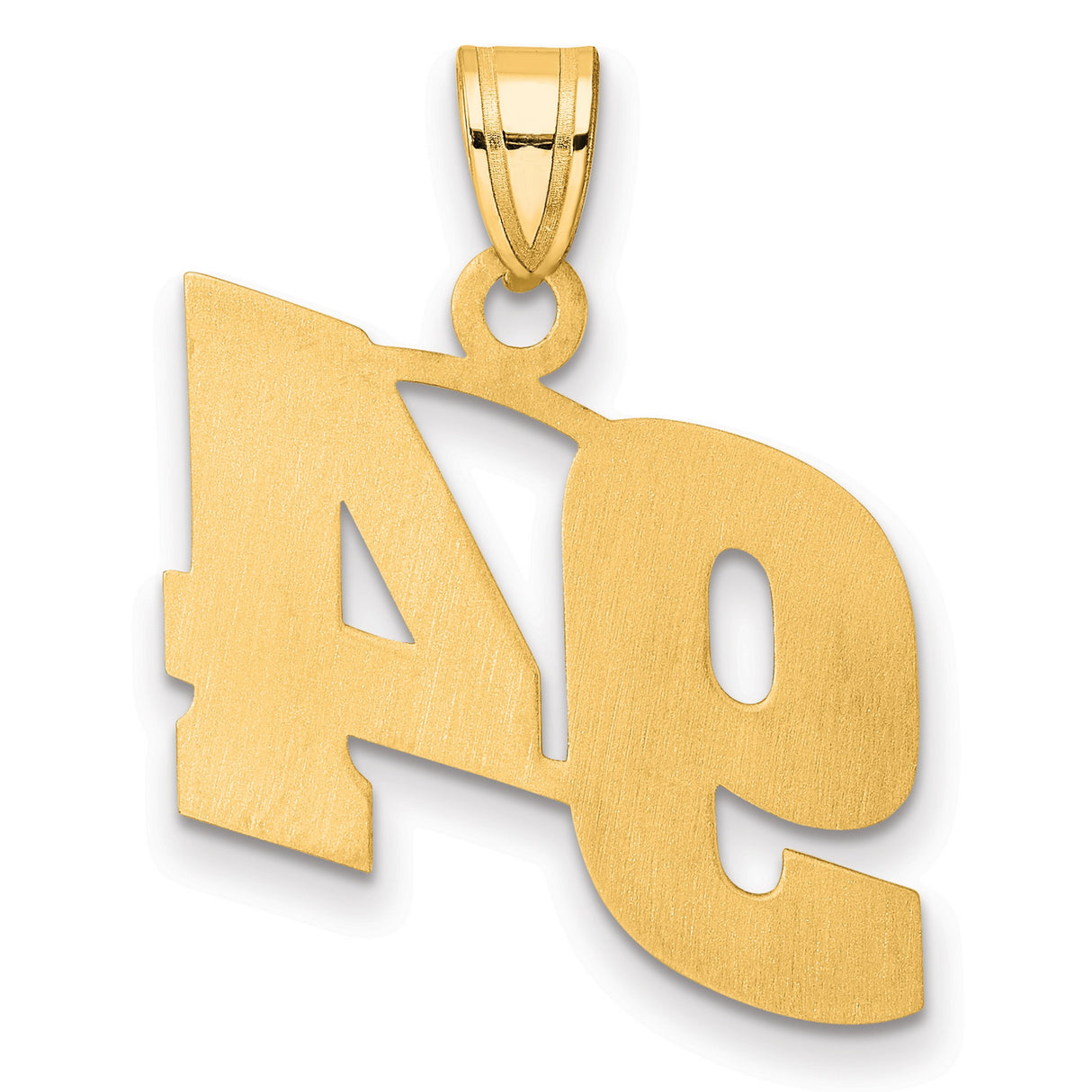 Polished Block Number 94 Charm Pendant in Real 14k Yellow Gold