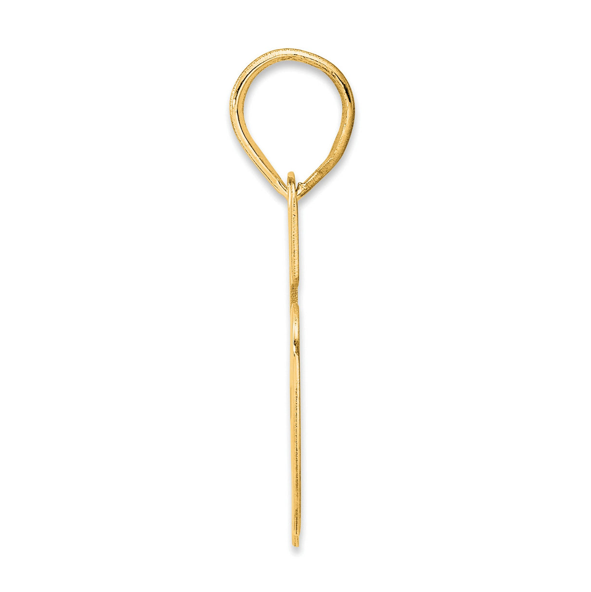 Polished Block Number 95 Charm Pendant in Real 14k Yellow Gold